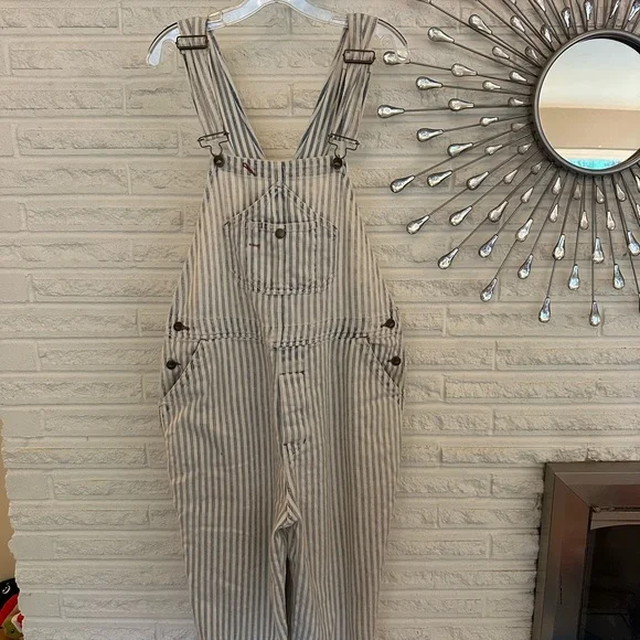 Faherty Women's Striped Blue and White Topsail Classic Overalls - Picture 11 of 13